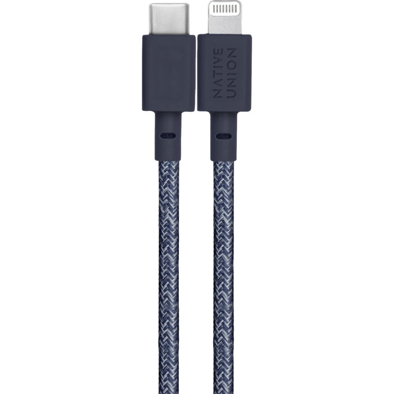 BELT CABLE, кабель зарядный USB-C/LIGHTNING, длина 1,2м., цвет: индиго